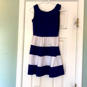 Blue and white summer dress